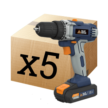 BLUE RIDGE 18V Cordless Drill Driver BR2809 - 5 pack - Reseller Stock